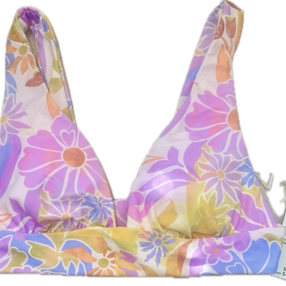 Colorful Floral Bikini Top